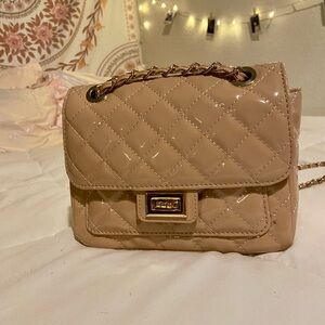 Stylish Tan Quilted Crossbody Bag